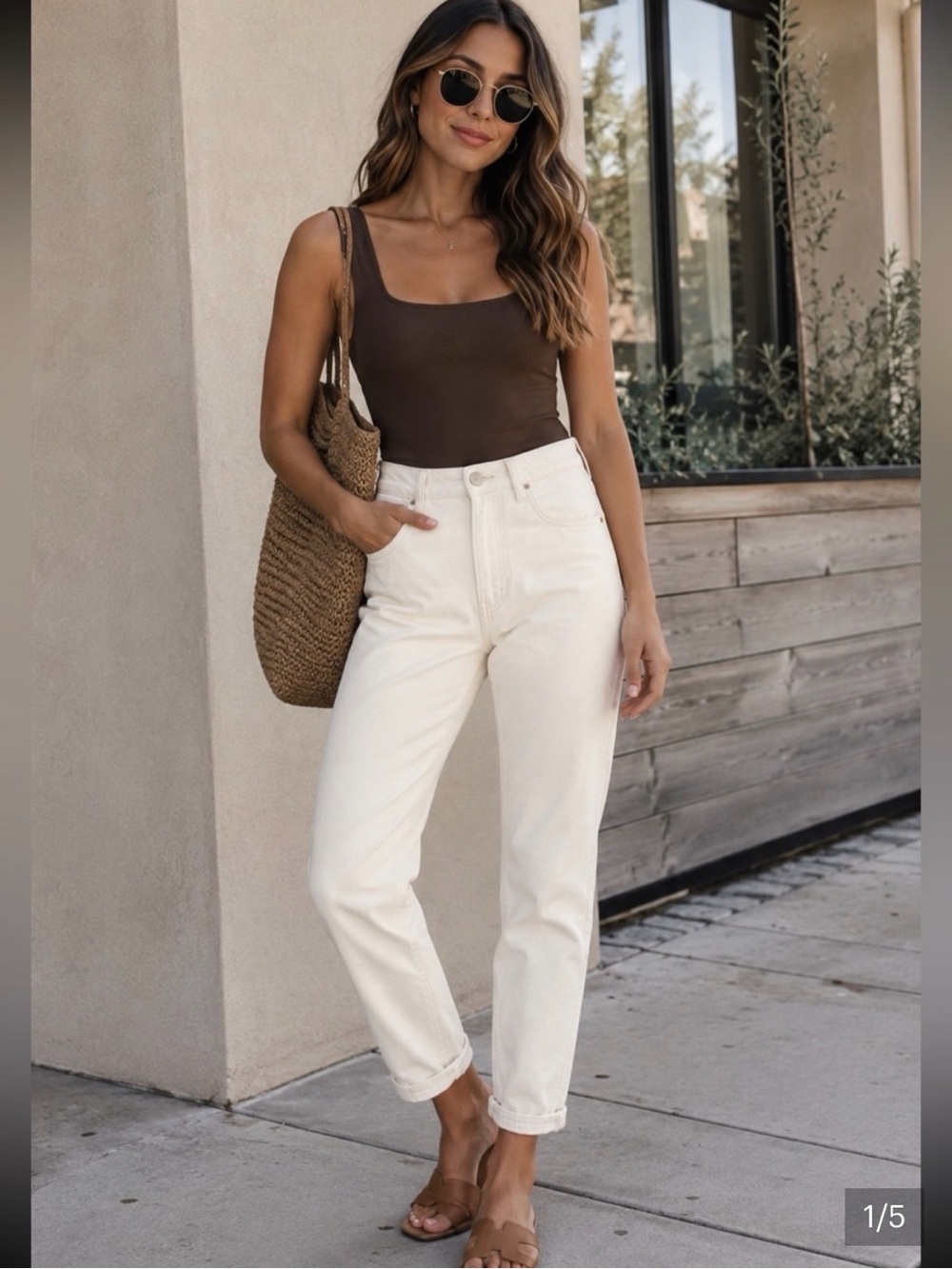 Zara Off-White The HW Ankle Straight